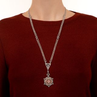 Edwardian Diamond and Pearl Boucheron Watch Necklace