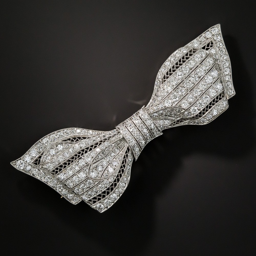 Edwardian Diamond Bow Brooch