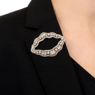 Edwardian Diamond Platinum Brooch
