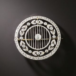 Edwardian Platinum Diamond Circle Brooch - 3
