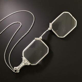 Edwardian Platinum Diamond Lorgnette - 3