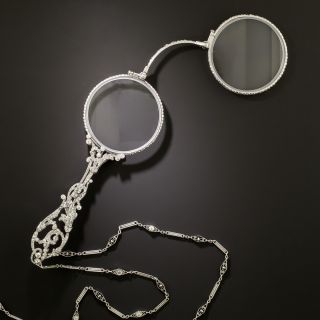 Edwardian Platinum Diamond Lorgnette - 2