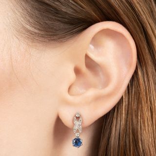 Edwardian Sapphire and Diamond Earrings