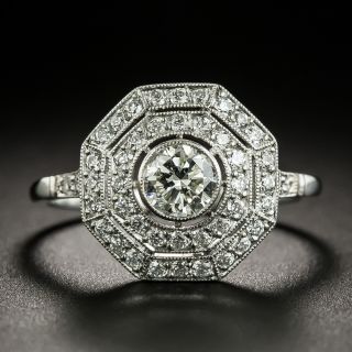 Edwardian-Style .48 Carat Octagonal Diamond Ring - 1