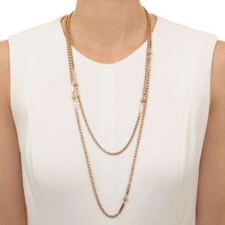English Victorian 59-Inch Novelty Link Chain