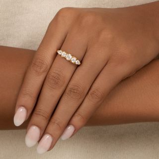 English Victorian Five-Stone Carved Diamond Ring, Circa 1905