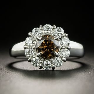 Estate 1.03 Carat Fancy Brown Diamond Halo Ring - 1