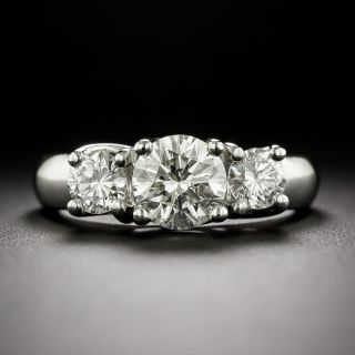 Estate 1.04 Carat Diamond Three-Stone Ring - GIA I SI2  - 2