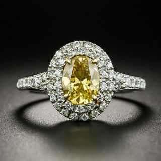 Estate 1.10 Carat Fancy Intense Orangy-Yellow Diamond Ring - GIA - 2