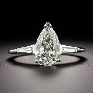 Estate 1.55 Carat Pear-Shaped Diamond Solitaire Engagement Ring - GIA  J SI1 - 3