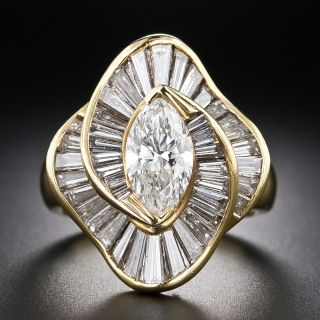 Estate 1.68 Carat Marquise Diamond Ballerina Ring - 7