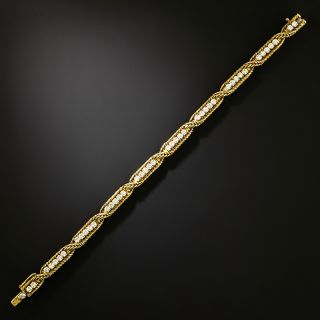 Estate 18K Diamond Bracelet, French - 2