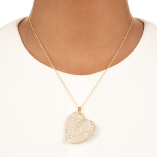 Estate 18K Pavé Diamond Heart