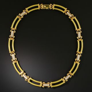Estate 18K Tricolor Gold and Diamond Necklace - 2