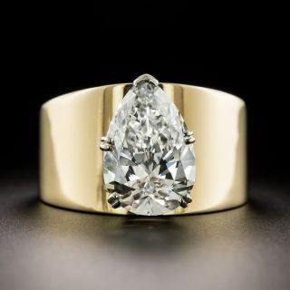 Estate 3.84 Carat Pear-Shaped Diamond Solitaire Ring - GIA G VS1 - 3