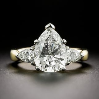 Estate 4.02 Carat Pear-Shaped Diamond Ring - GIA H VS1  - 2