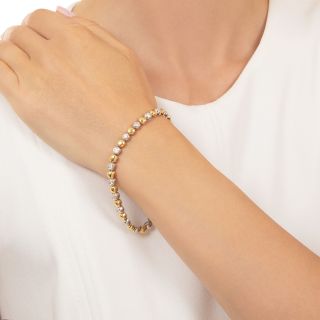 Estate Bubble Link Diamond Bracelet, Italy