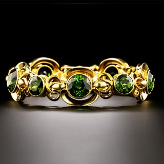 Estate Heavy Link Tourmaline Bracelet - 2