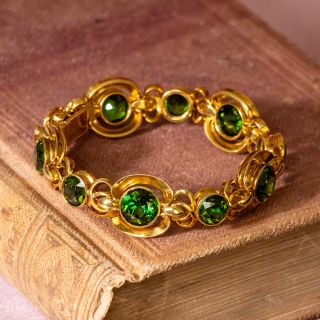Estate Heavy Link Tourmaline Bracelet
