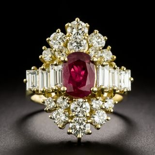 Estate Ruby and Diamond 18K Ring, Italy - 2