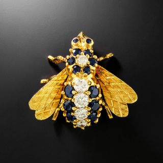Estate Sapphire and Diamond Bee Brooch - 2