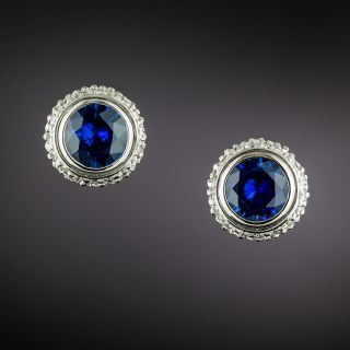 Estate Sapphire and Diamond Convertible Stud Earrings - 2