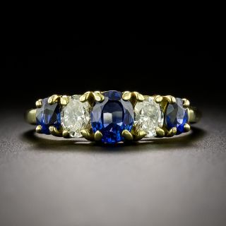 Estate Sapphire and Diamond Five-Stone Ring - 2