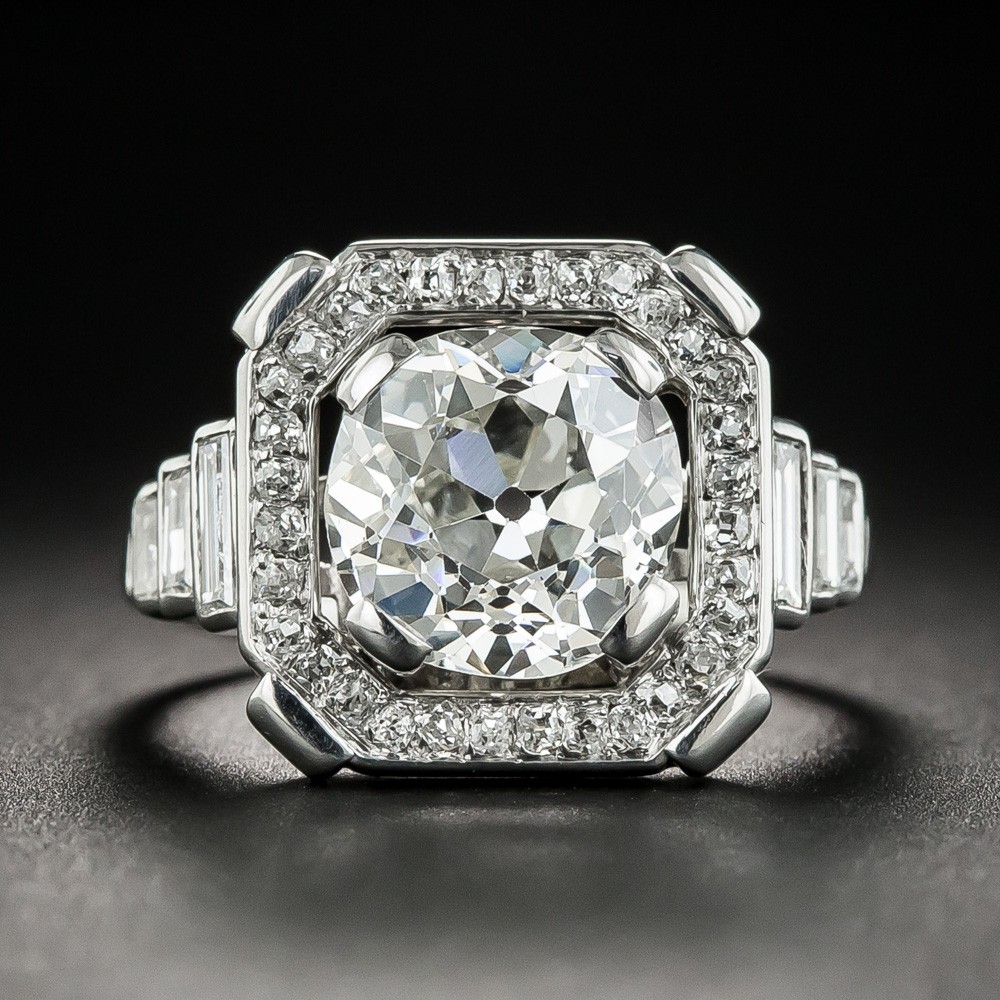 French Art Deco Diamond and Platinum Ring