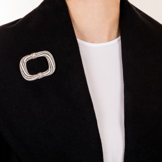 French Art Deco Large Diamond Brooch