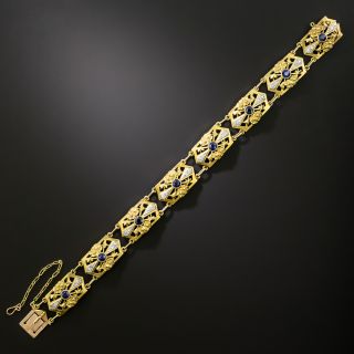 French Art Nouveau Sapphire and Diamond Bracelet - 3