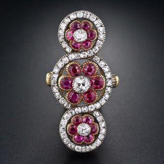 French Victorian Ruby Dinner Ring - 6
