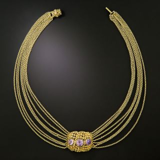 Georgian Amethyst Multi-Strand Swag Necklace - 2