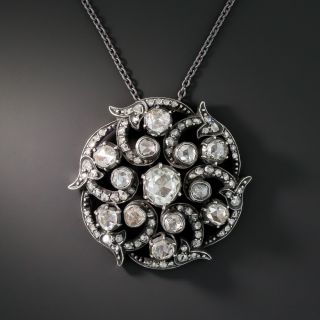 Georgian Rose-Cut Diamond Pinwheel Pendant - 6