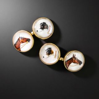 Horse and Hound Essex Crystal Cufflinks - 2