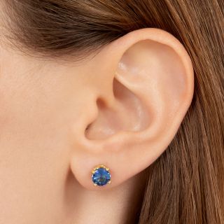 Lang Collection 2.32 Carat Total Weight Sapphire Stud Earrings 
