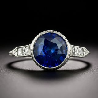 Lang Collection 2.70 Carat Sapphire and Diamond Engagement Ring - 1