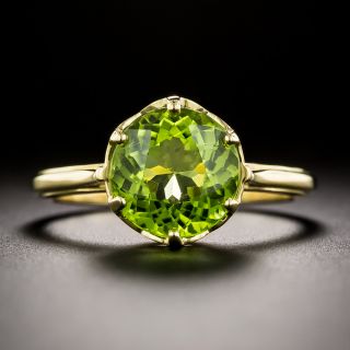 Lang Collection 2.87 Carat Peridot Solitaire Ring - 3