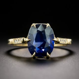 Lang Collection 2.89 Carat No-Heat Burma Sapphire and Diamond Ring - GIA  - 3