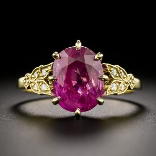 Lang Collection 3.94 Carat No-Heat Pink Sapphire Ring - GIA - 5