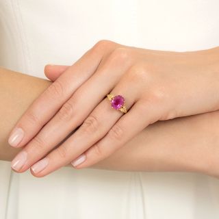 Lang Collection 3.94 Carat No-Heat Pink Sapphire Ring - GIA
