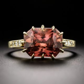Lang Collection 5.45 Carat No-Heat Pinkish-Orange-Brown Sapphire Ring - AGL  - 3
