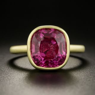 Lang Collection 6.29 Carat Cushion-Cut No-Heat Pink Sapphire Ring - GIA - 2