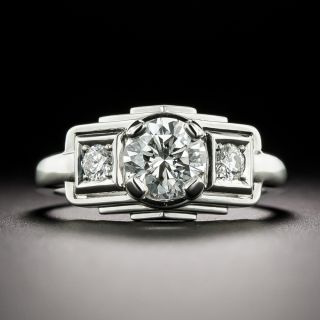 Lang Collection .93 Carat Art Deco-Style Engagement Ring - GIA F VS1 - 4