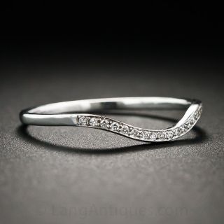 Lang Collection Thin Diamond Contoured Wedding Band