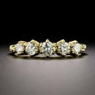 Lang Collection Victorian-Inspired Five-Stone Diamond 18K Ring - 3