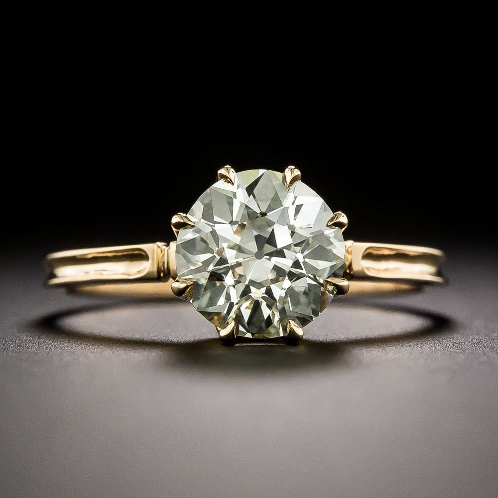 Lang Collection Victorian-Style 1.73 Carat Diamond Solitaire Ring - GIA L VS2