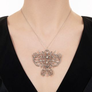 Large Late Victorian/Edwardian Diamond Pendant Necklace