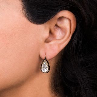 Large Pear-Shaped Rose-Cut Earrings