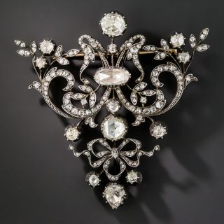 Large Scale Rose-Cut Diamond Brooch - French Import - 8