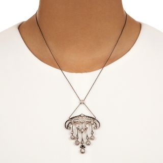Early Art Nouveau Diamond Pendant, Austro-Hungarian